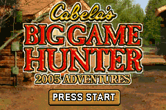Cabela's Big Game Hunter 2005 Adventures title screen for GameBoy Advance